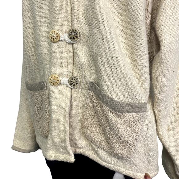 Vintage Heavy Knit Lace Cottage Core Boho Jacket - Picture 14 of 16